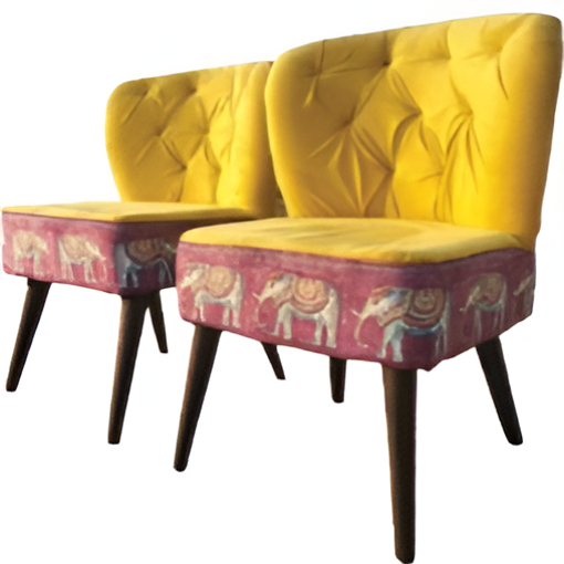 Small Height Elephant Print Chair