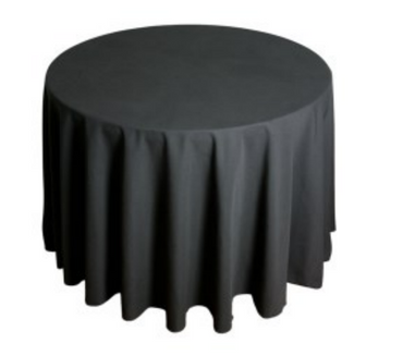 Cloth Round Table - White & Black