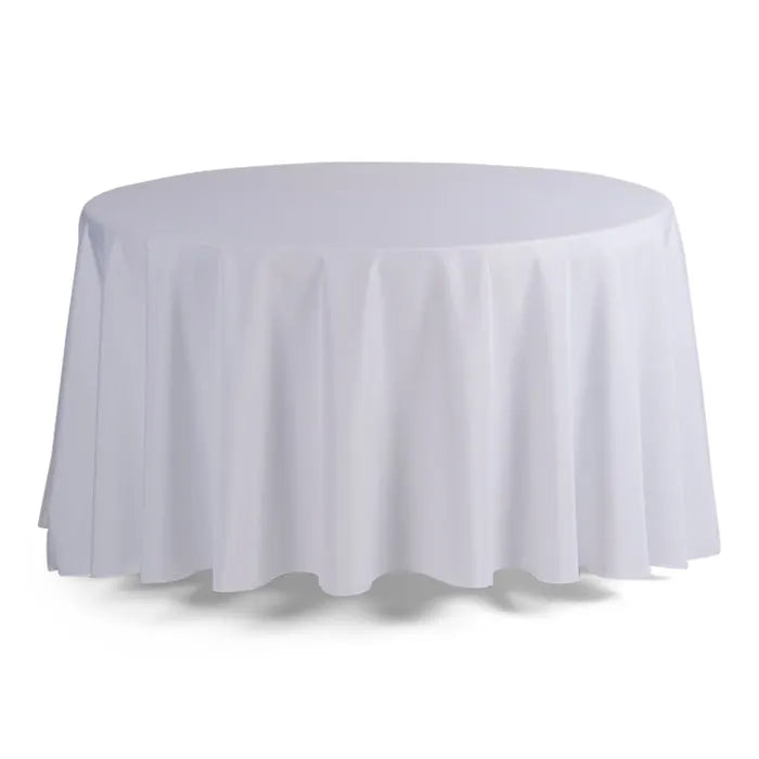 Cloth Round Table - White & Black